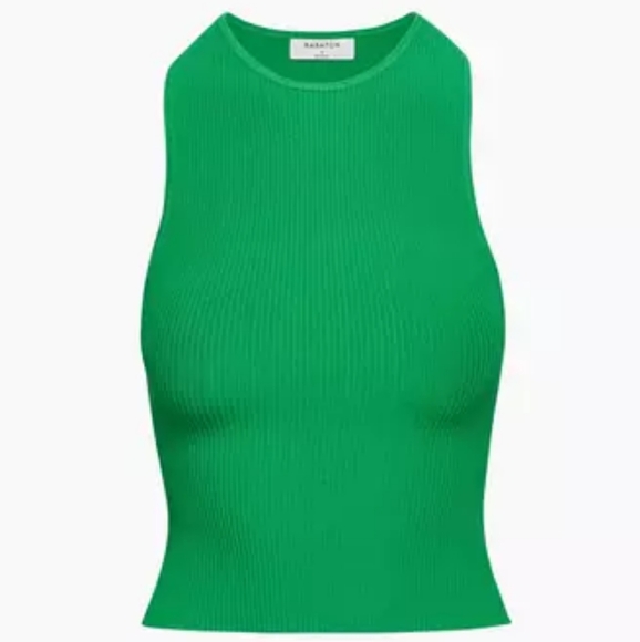 Babaton Kelly Green Ribbed Sleeveless Tank - Picture 2 of 6